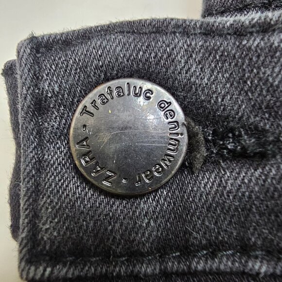 Zara Trafaluc Black Skinny High Waist Distressed Ripped Knee Jeans | US02 - Picture 13 of 15